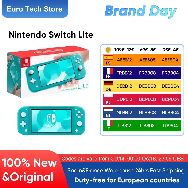 Consolas Nintendo Switch Lite - 32GB Batería 3570mah 5.5'' Compact and lightweight Built-in controllers Compatible games.