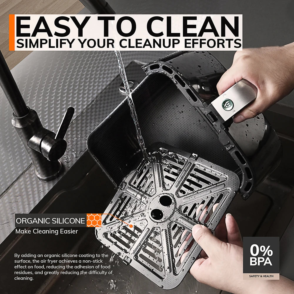 MIUI Air Fryer 5L, Electric Hot Fryer Oven Oilless Cooker with Touch Control & Nonstick Basket & Visible Window, Family Size.