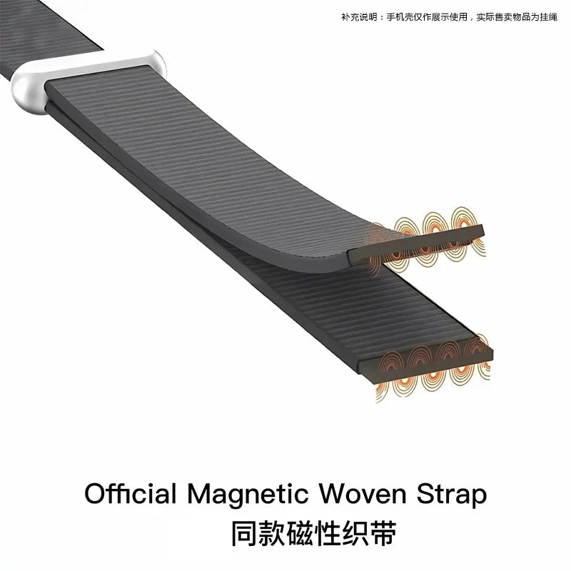 High End Official Magnetic Woven Strap for Orginal Iphone 17 Pro Max 17 Air Phone Crossbody Lanyard Anti-loss Apple Strap.