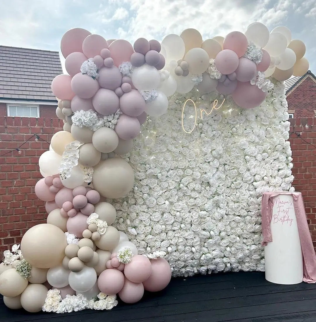 1Set Boho Dusty Pink Ballon Bogen Girlande Kit Neutral Rosa Weiß Sand Elfenbein Ballons für Mädchen Baby Dusche Geburtstag Hochzeit Deco.