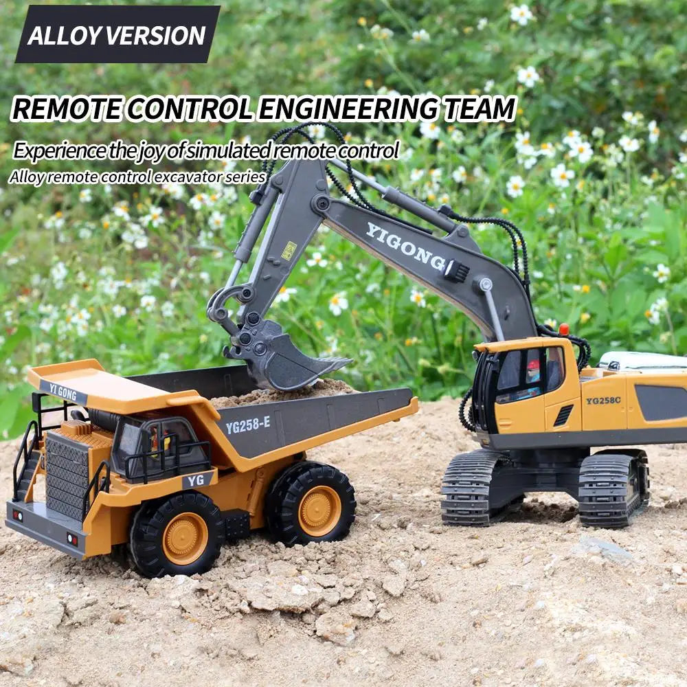 Teeggi 1:20 RC Excavator Car Children Toys 2.4G Remote Control Dump Truck Car Bulldozer Toy Radio Electric Car For Children Gift.