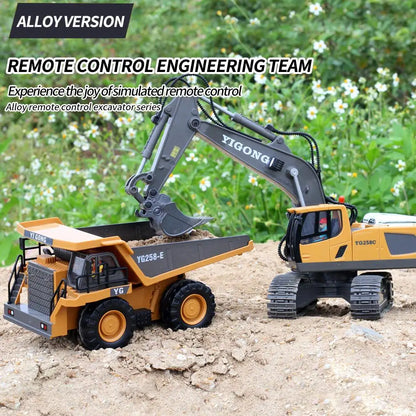 Teeggi 1:20 RC Excavator Car Children Toys 2.4G Remote Control Dump Truck Car Bulldozer Toy Radio Electric Car For Children Gift.