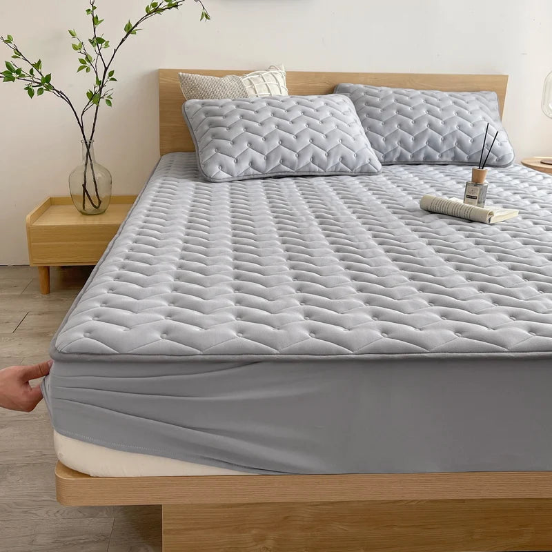 3pcs Waterproof Bedding Set 1pc Mattress Cover 2pcs Pillowcase Soft Comfortable Fitted Sheet Washable Durable Mattress Protector.