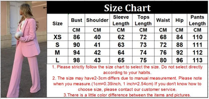 Women's Blazer New Spring Elegant Casual Office Lady Pink Jacket Coat Fashion High Waist Loose Wide Leg Trousers Pant Suit.