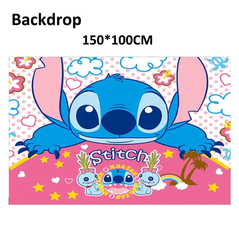 Disney Stich Geburtstag Dekorationen Einweg Geschirr Teller Serviette Stroh Tischdecke Folie Ballon Party Liefert Kinder Geschenke