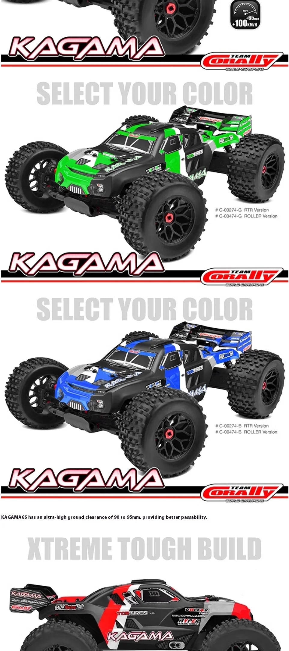 Team Corally Kagama 6s 1/8 4WD RC Cars Remote Control Electric Simulation Racing Card Climbing Off Road Vehicle Model Toy Gift.