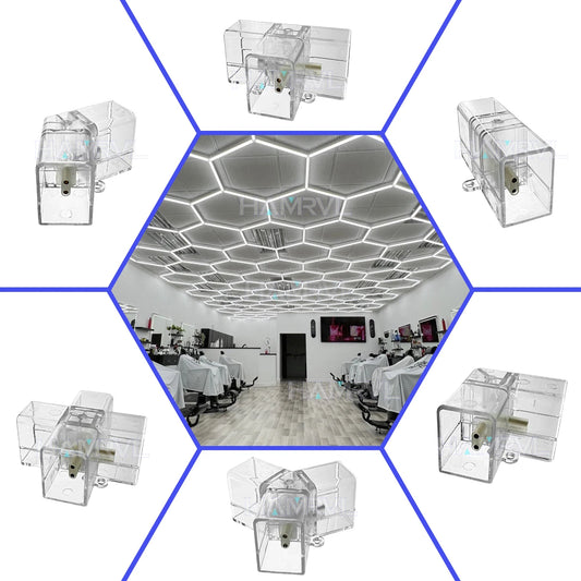 Garage Accessories DIY LED tube Hexagon connector cable for honeycomb Lamp 110-240V for Barbershop Workshop 4s Car Body Lighting.
