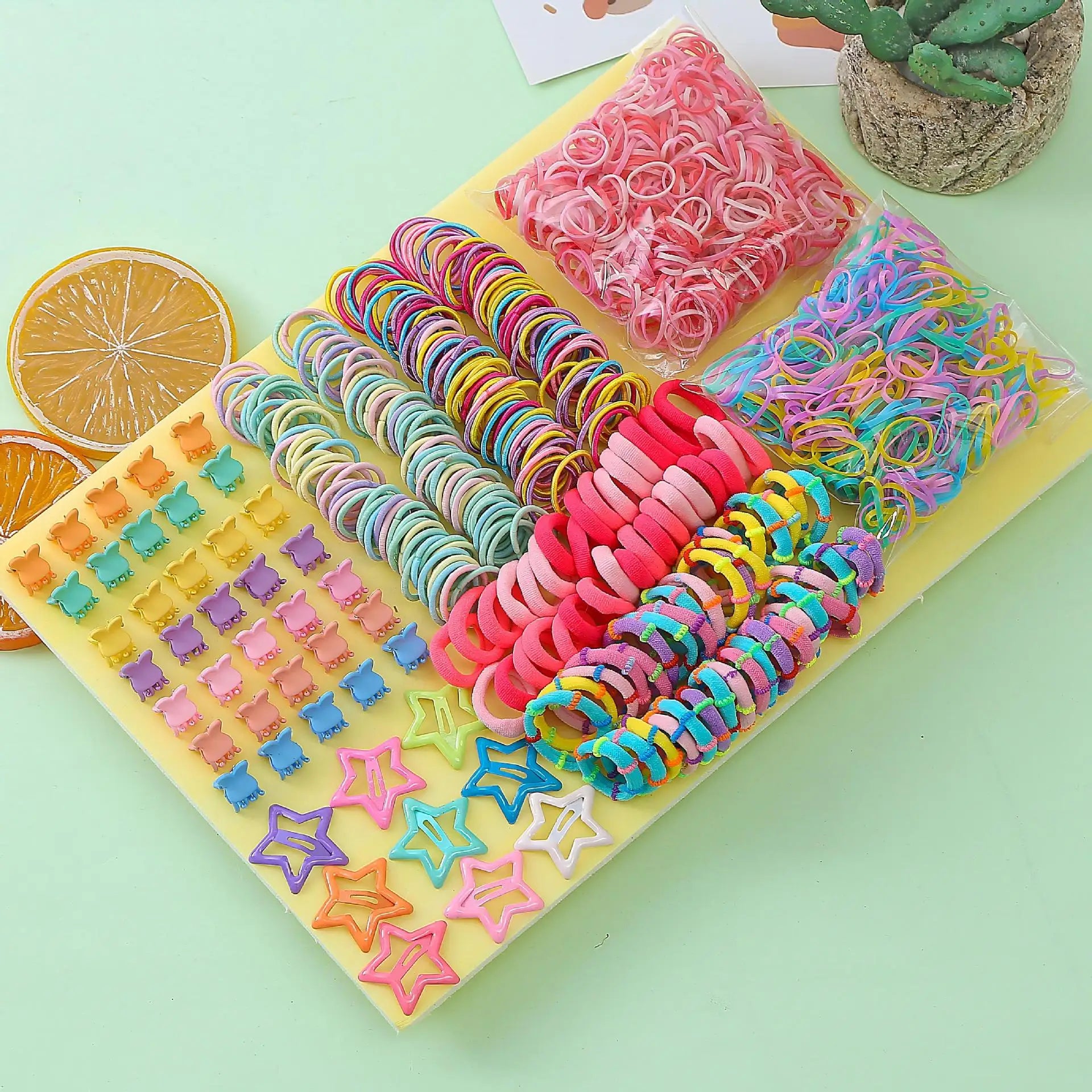 780/830/875/1170pcs Children's Jewelry Hairpin Princess Hairline Baby Hair Band Girl Side Clip Hair Accessories Combination Set.