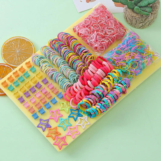 780/830/875/1170pcs Children's Jewelry Hairpin Princess Hairline Baby Hair Band Girl Side Clip Hair Accessories Combination Set.
