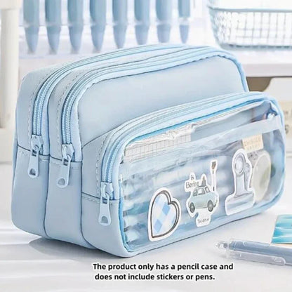 Chic Einfarbig Bleistift Fall Koreanische Einfachheit Transparent Stift Tasche Große Kapazität Organizer Tasche Schule Liefert Schreibwaren tasche.