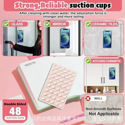 Double Sided Silicone Suction Cup Phone Case Detachable Stand For Hands-Free Selfies And Videos Just Use For Smooth Glass.
