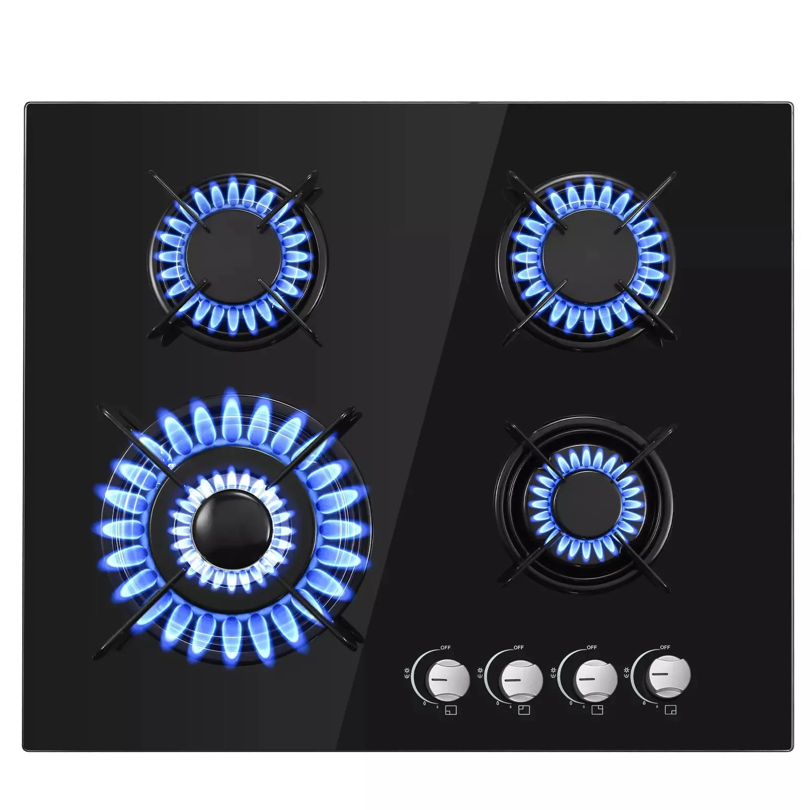 TopStrong 4-Burner Glass Ceramic Built-in Hob Natural Gas Propane Gas Hob.