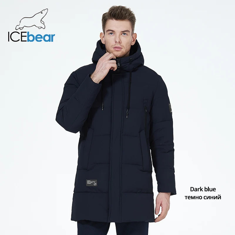 ICEbear 2023 winter jackets for men casual cotton coat mid-length Puffer parkas MWD3061D