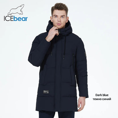 ICEbear 2023 winter jackets for men casual cotton coat mid-length Puffer parkas MWD3061D