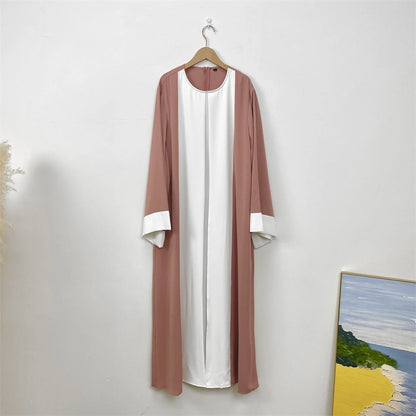 Ramadan Eid Muslimischen Abaya Dubai Luxus Spleißen Gefälschte Zwei Stücke Abayas Für Frauen Kaftan Modest Kleid Islam Kaftan Marocain Femme