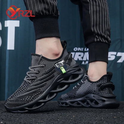 YRZL Männer Sport Laufen Schwarz Jogging Schuhe Casual Turnschuhe Outdoor Atmungsaktive Mesh Frauen Licht Stoßdämpfung Schwarz Tennis.