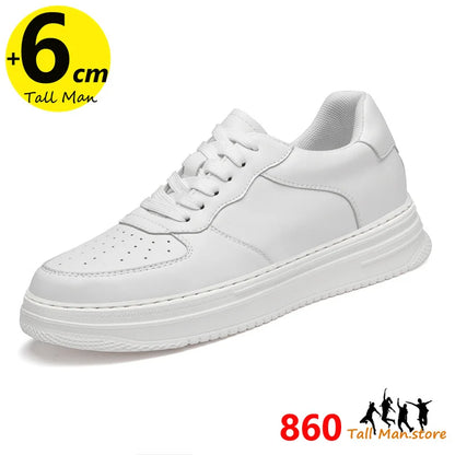 Man Lift Sneakers Men Booster Shoes Elevator  Height Increase Insole 6cm Leisure Fashion Sports  Plus Size 36-43