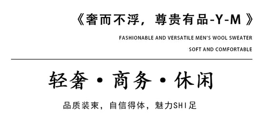 2025 Autumn/Winter High Collar Men's 100% Pure Wool Stylish Youth Loose Knitted Outerwear Flip Collar Casual Base Men's Sweaters.