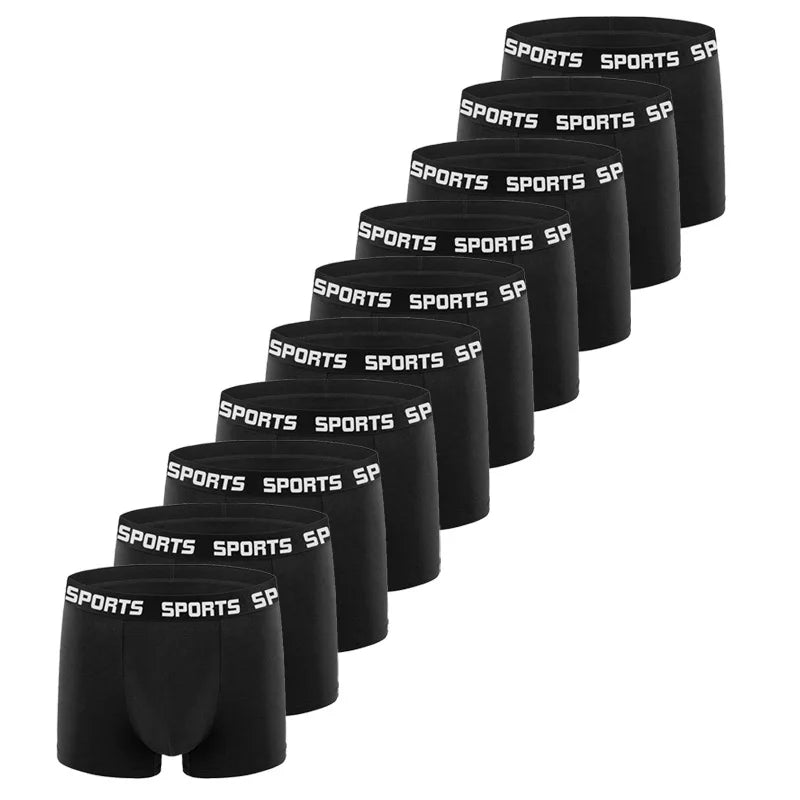 10 Teile/paket Männer SPORT Boxer Shorts Unterwäsche Komfort Trend Höschen Mann Einfache Atmungsaktive Unterhose Sexy Männliche Intime Höschen