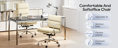 Büro Gasts tuhl gepolsterte Leder bequeme Empfangs stühle mit Rädern verstellbare drehbare rollende Büros tühle