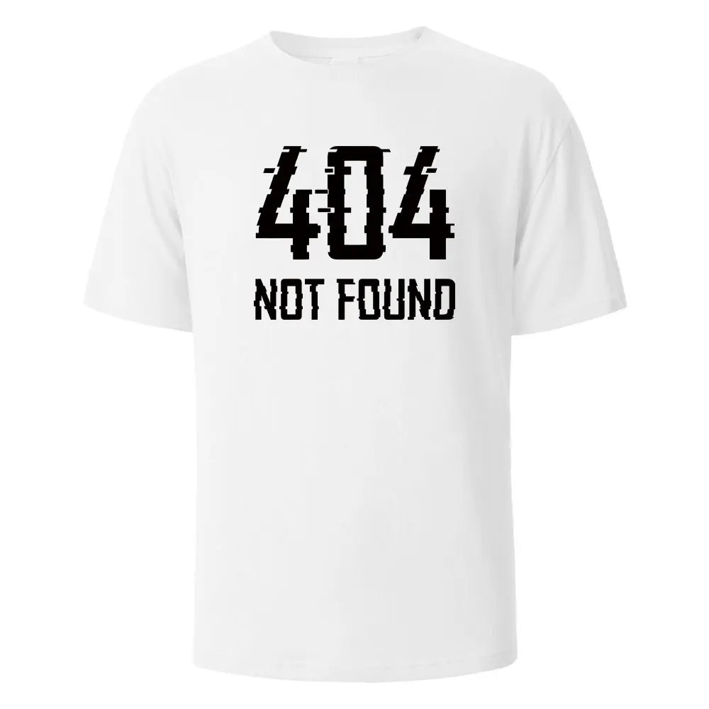 404Not Found Print T-Shirt Summer Tees For Men Women 100% Cotton O-neck Oversize Casual Short sleeved Tops.