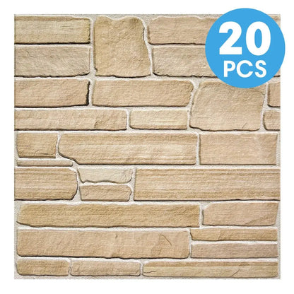 10/20Pcs 3D Faux Stone Wall Panels, Self-adhesive Panels, Kitchen Backsplash, Farmhouse Wall Decor, 30cm x 30cm