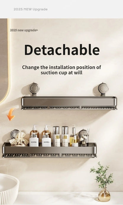 Kein Stanzen Saugnapf Saug Badezimmerregal Badezimmerregal Toilettenraum Aluminium Hängeregal Badezimmer Organizer Hängen an der Wand