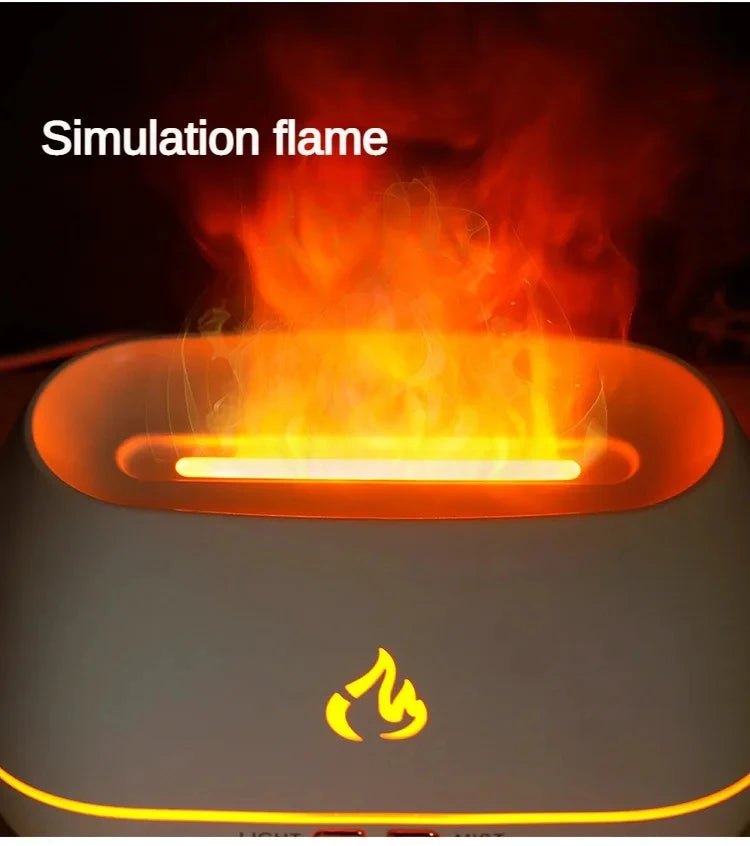 New Himalayan Crystal Salt Stone Aroma Air Humidifiers 3D Flame Fire Colorful Night Light Aromatherapy Essential Oil Diffuser.