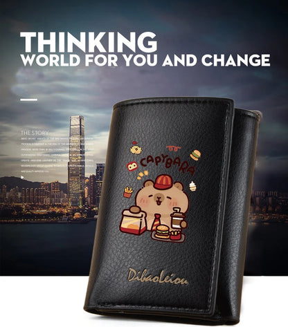 New Mini Short Tri-Fold Ladies Wallet Adorable Compact Feminine Wallet for Women.