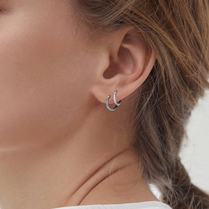 2/20PCS G23 Titanium Earring Hoop CZ Hinged Segment Round Nose Ring for Women Ear Tragus Cartilage Helix Daith Piercing Jewelry.