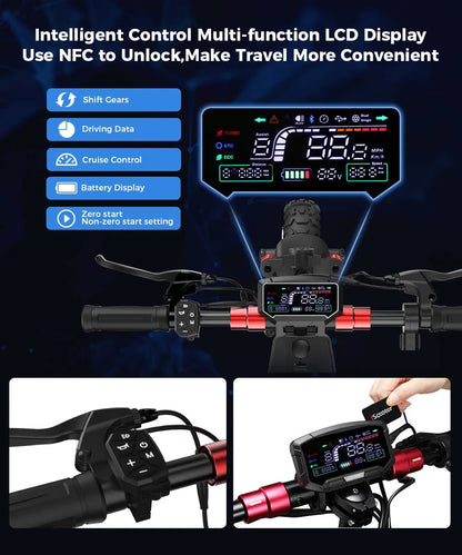 iScooter iX5Plus Foldable Adult Electric Scooter E-Scooter 45 KM/H Electric Kick Scooter 1000W Skateboards 48V 17.5Ah Kickboard.