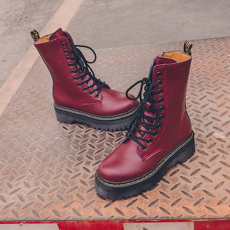 Autumn Winter Fashion Round Toe Lace-up Shoes Womens Boots Zip Ankle Boots For Women High Heels Basics Casual