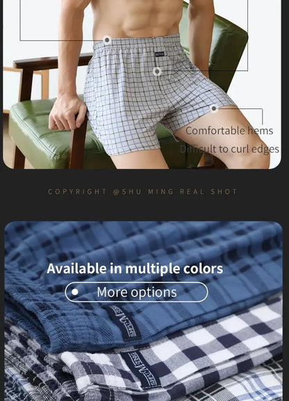 Plus Größe M-3XL männer Aro Hosen Baumwolle Gitter Unterwäsche Lose Hohe Taille Sommer Dünne Atmungsaktive Hause Shorts Beutel Unterhose