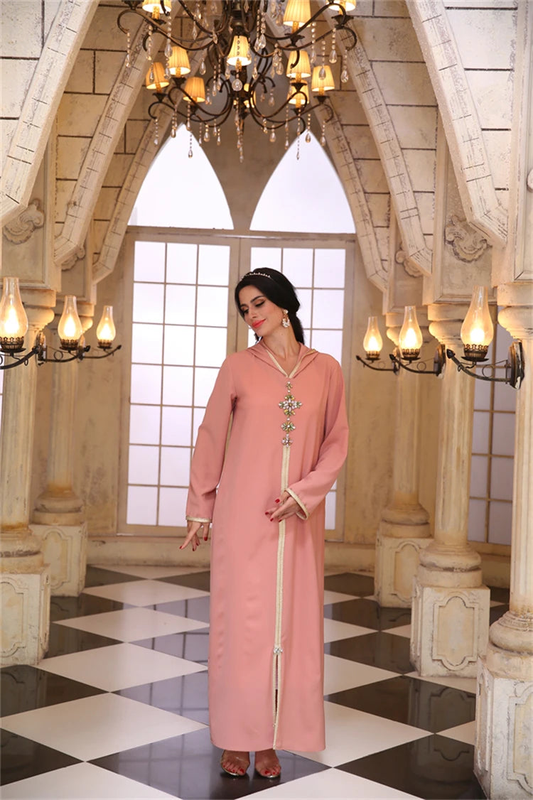 Ramadan Pink Abaya Damen Dubai Arabic Islam Prayer Clothes Muslim African Dresses For Women Kebaya Kaftan Robe Musulmane Femme.