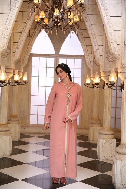Ramadan Pink Abaya Damen Dubai Arabic Islam Prayer Clothes Muslim African Dresses For Women Kebaya Kaftan Robe Musulmane Femme.