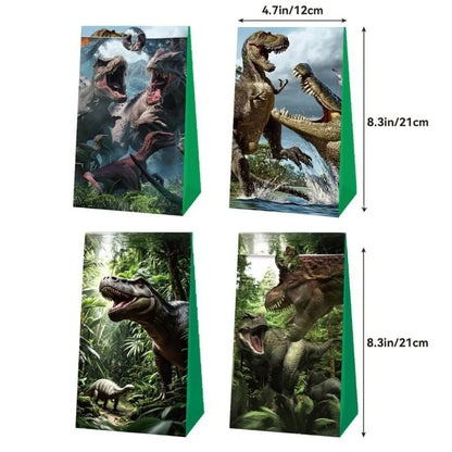Dinosaurier Dekoration Party Supplies Glas Maske Kuchen Topper Banner PVC Stroh Papa Kreis Geschenktüten Dinosaurier Tier Gefälligkeiten Liefert