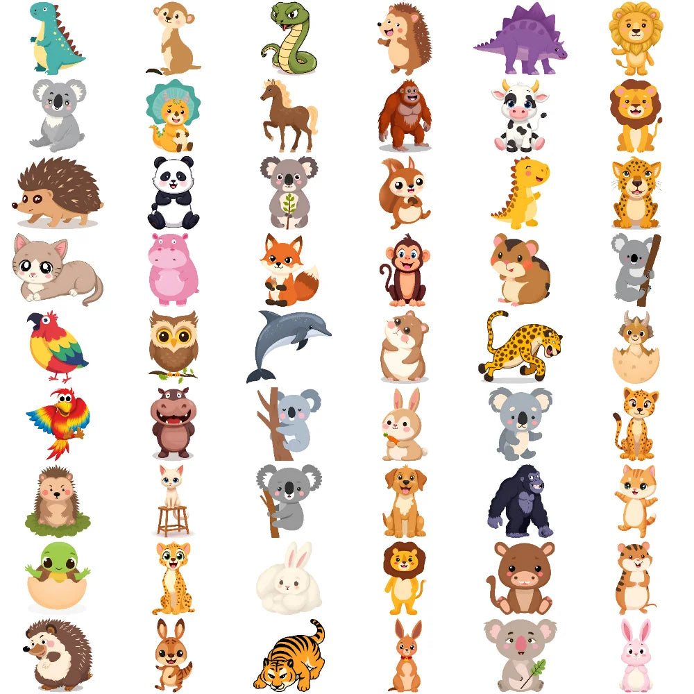 54 stücke Temporäre Tattoo Fictional Tier Darstellungen Cartoon Cartoon Tiere Wildlife Icons Temporäre Tattoo Aufkleber Für Arme.