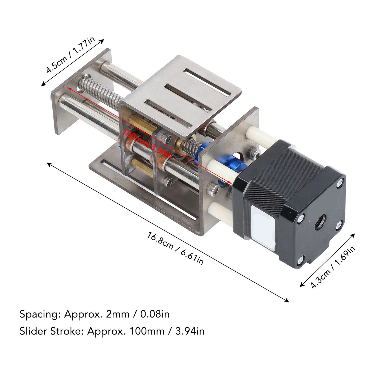 Achsen-Schiebetisch-Set, Splitter, stabile Leistung, 1,7 A, CNC-Achsen, Schiebetisch-Set, 100 mm Hub, 12 V, DIY für Holzbearbeitung