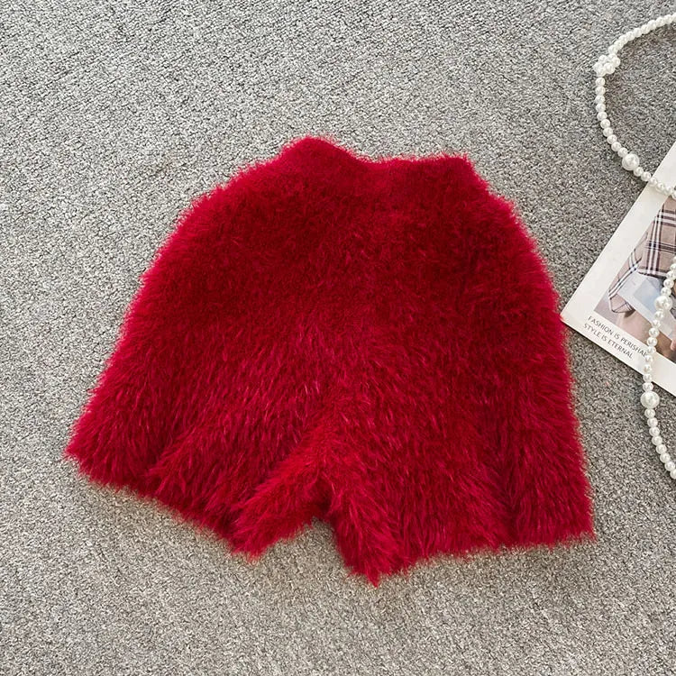 Autumn Winter New Knitted Shorts Women Korean High Waist Bottoms Causal Fashion Warm Sweater Short Femme.