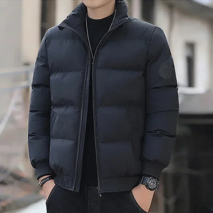 Men's cotton warm jacket - 2025 winter fashion trend - Short warm men's jacket - Thick and casual warm jacket - Men's trench coa.