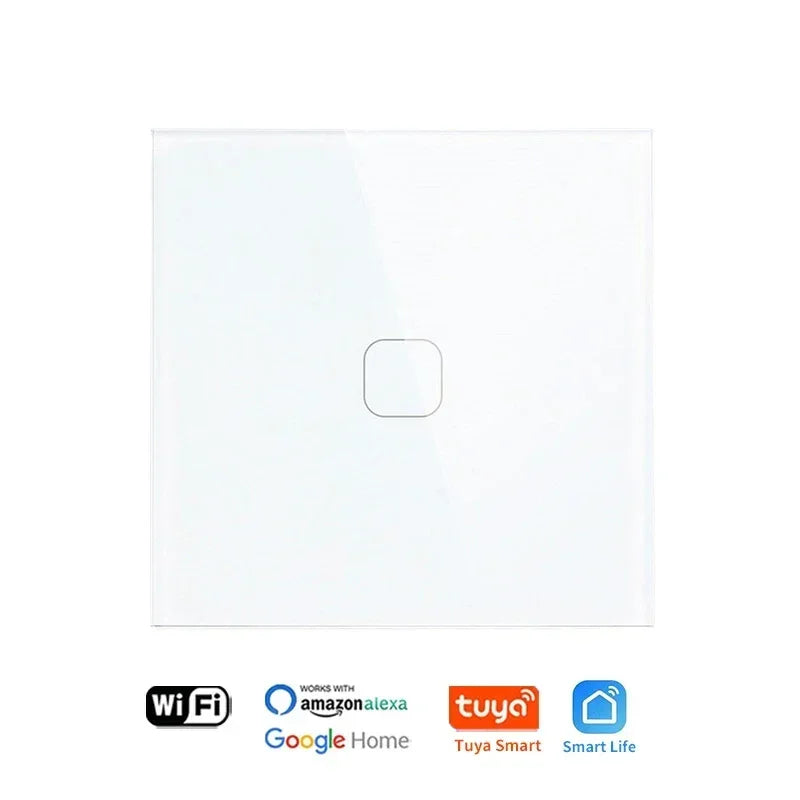 Smart Switch ohne Neutralleiter 1 2 3 4 Gang Wifi Wandleuchte Touch-Schalter Eu 220 V Tuya Smart Home unterstützt Alexa Google Home
