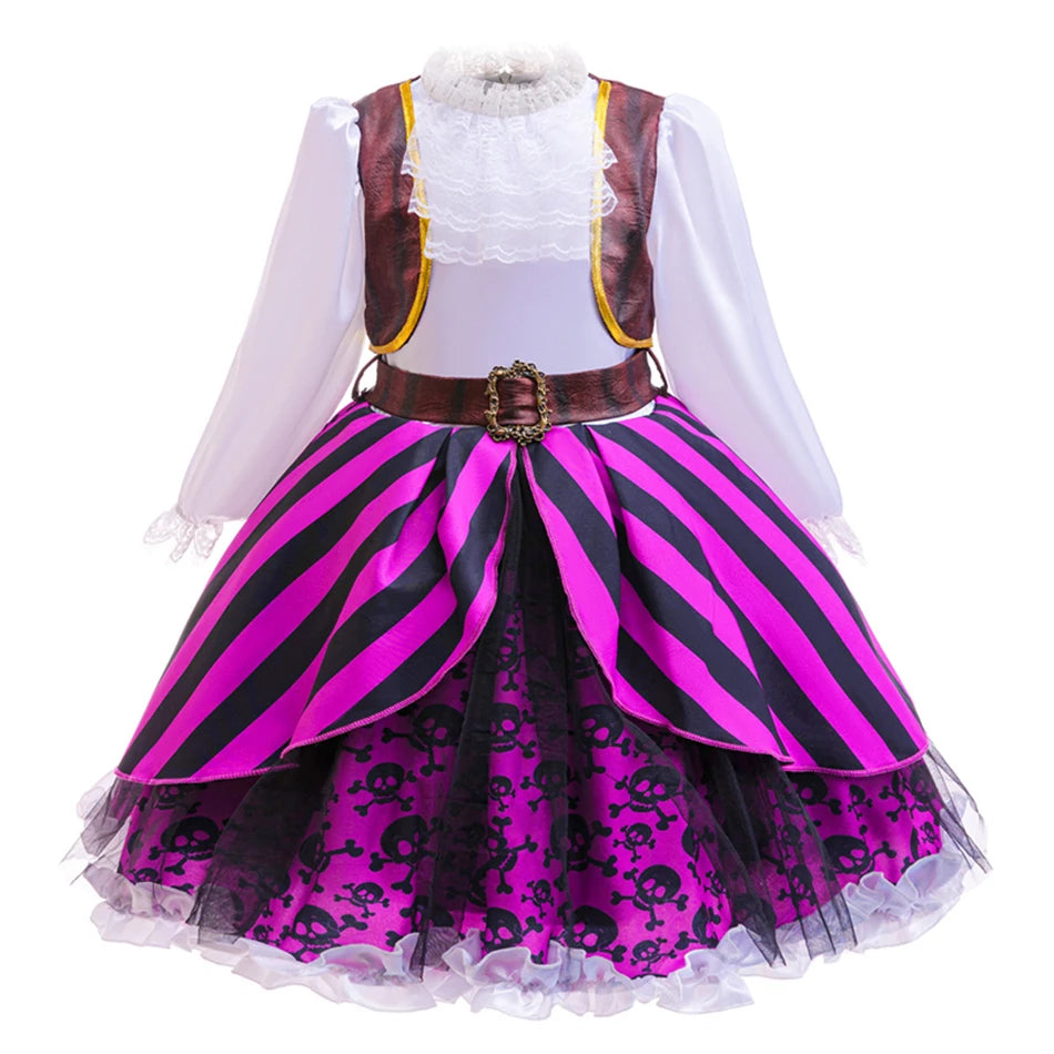 Halloween Mädchen Cosplay Piratenkapitän Kleid Kinder Karneval Event Maskerade Party Festival Kostüm Kinder Performance Bekleidung.