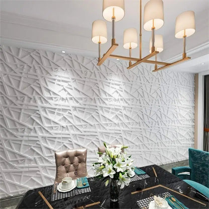 12/20/30pcs 3D pvc wall panels for indoor wall decoration, for living room hall bedroom hotel office,including tape