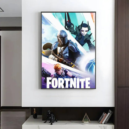 1pc F-Fortnites Poster HD art sticky wall waterproof home living room bedroom bar aesthetic decoration.
