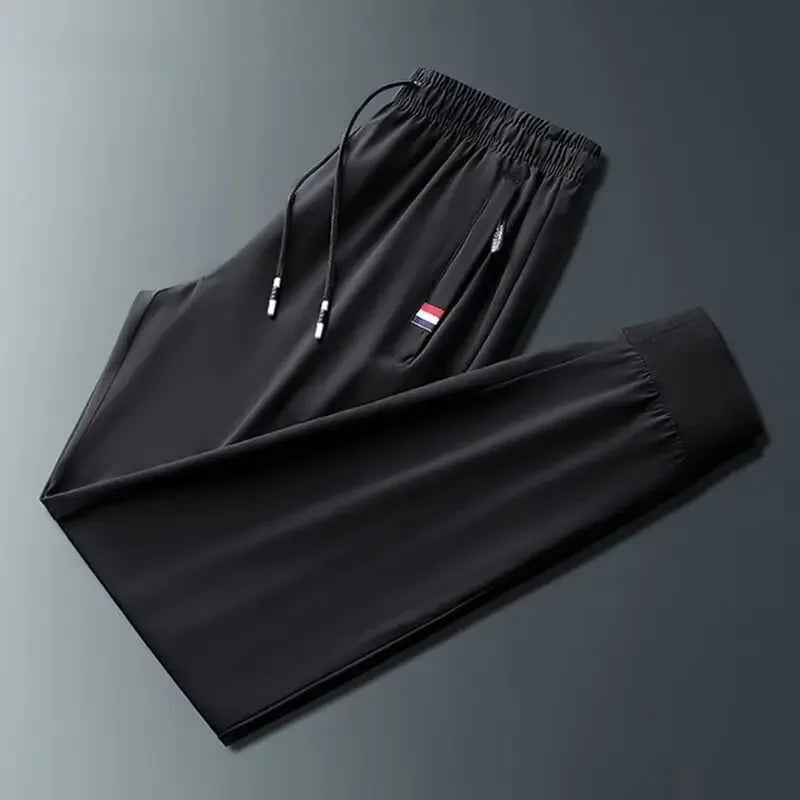 Straight-leg Casual Pants For Men Ice Silk Sports Trousers Youth Fashion Summer 2024 New Arrival Comfortable Loose Fit