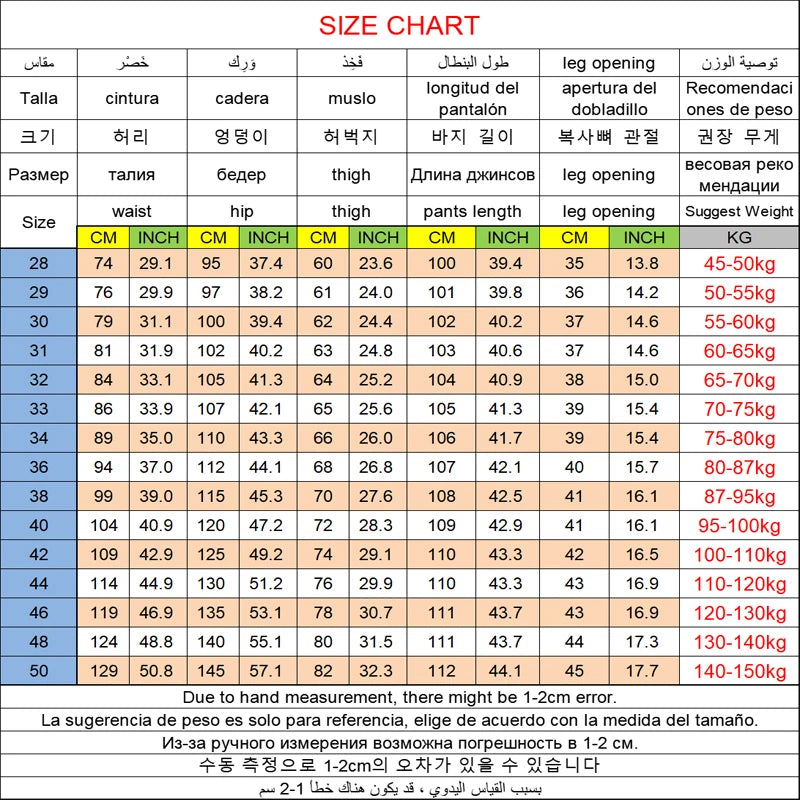 Herren-Jeanshose, große Größe 50, hochelastischer Denim-Stoff, große Hose für 45–150 kg, Jeans, Hombre, weites Bein, Pantalon Homme.