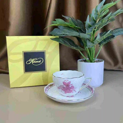 Flower Basket Coffee Cup and Saucer Set Ceramic Cup Saucer Gift Box Bone China Afternoon Tea Pastoral Flower Home Drinkware.