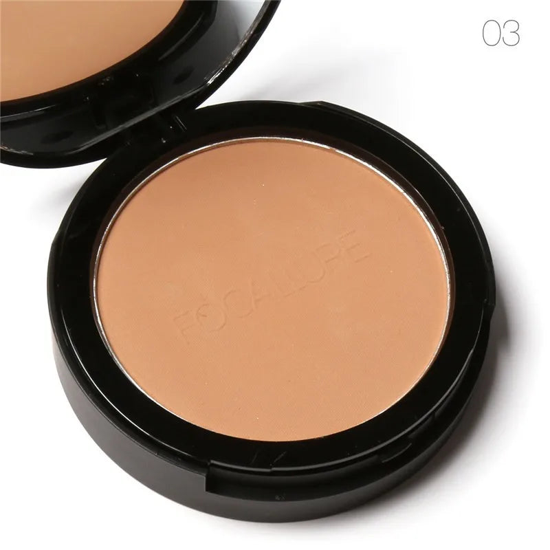 FOCALLURE 3 Colors Make Up Face Powder Brighten Oil-control Nude Makeup Pressed Powder Foundation Makeup Base Cosmetics.