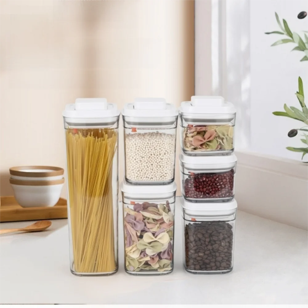 New Sealed Food Container Transparent with Lid Milk Powder Container Keep Fresh Press Type Noodle Storage Box Storage Container.