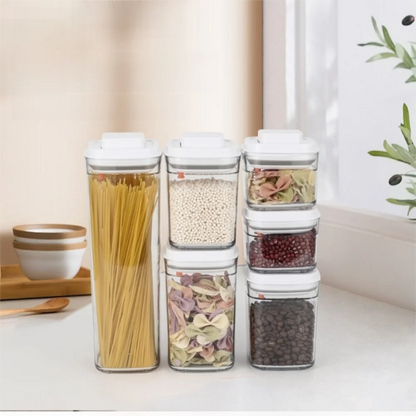 New Sealed Food Container Transparent with Lid Milk Powder Container Keep Fresh Press Type Noodle Storage Box Storage Container.